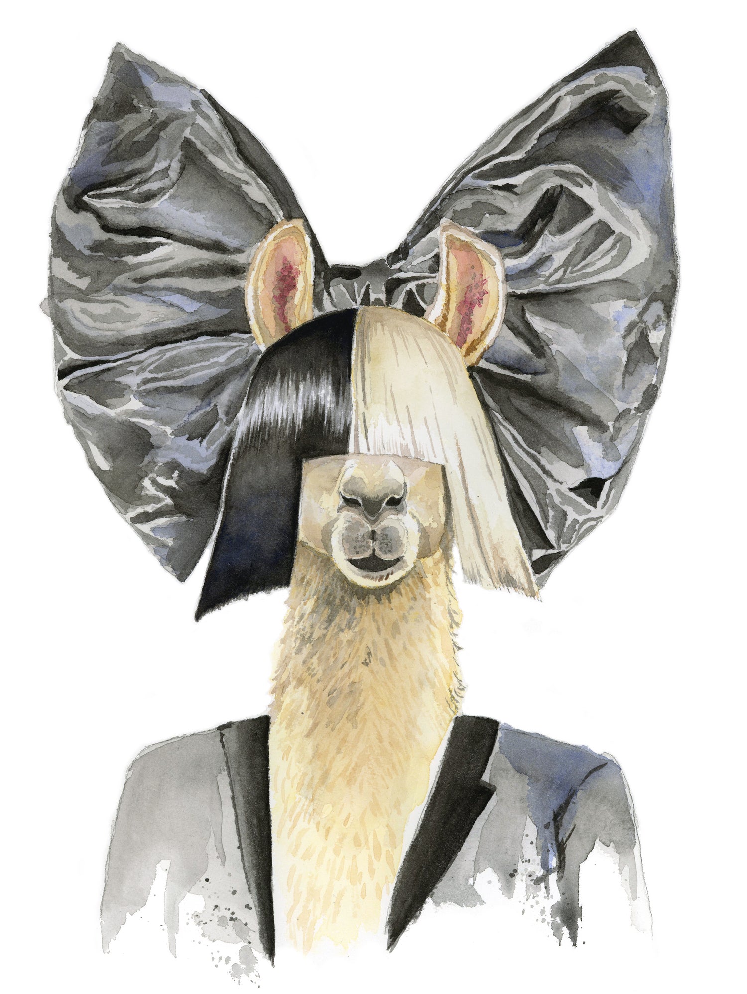 Llama Sia by Heather Perry on GIANT ART - black mixed media