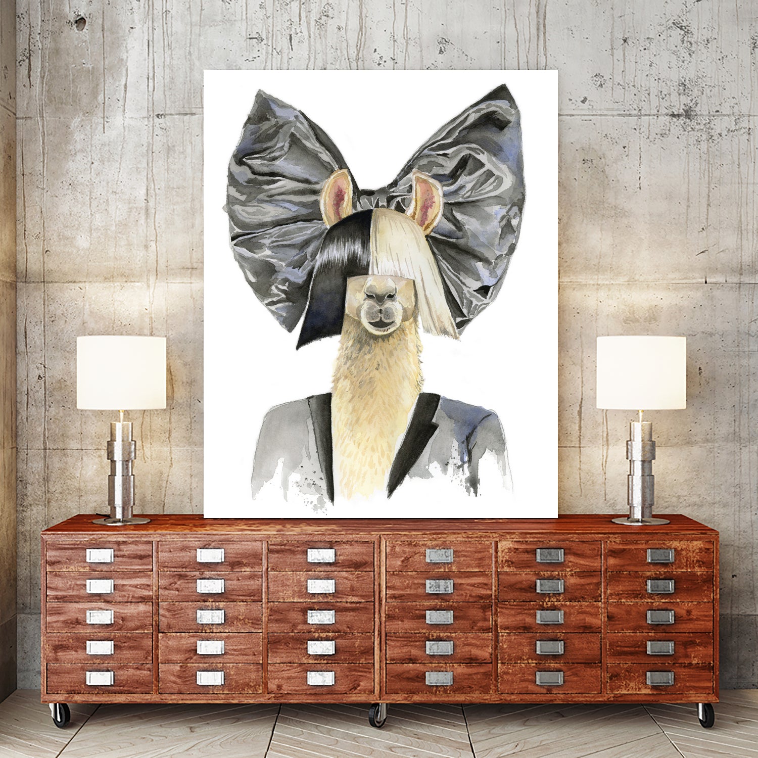 Llama Sia by Heather Perry on GIANT ART - black mixed media