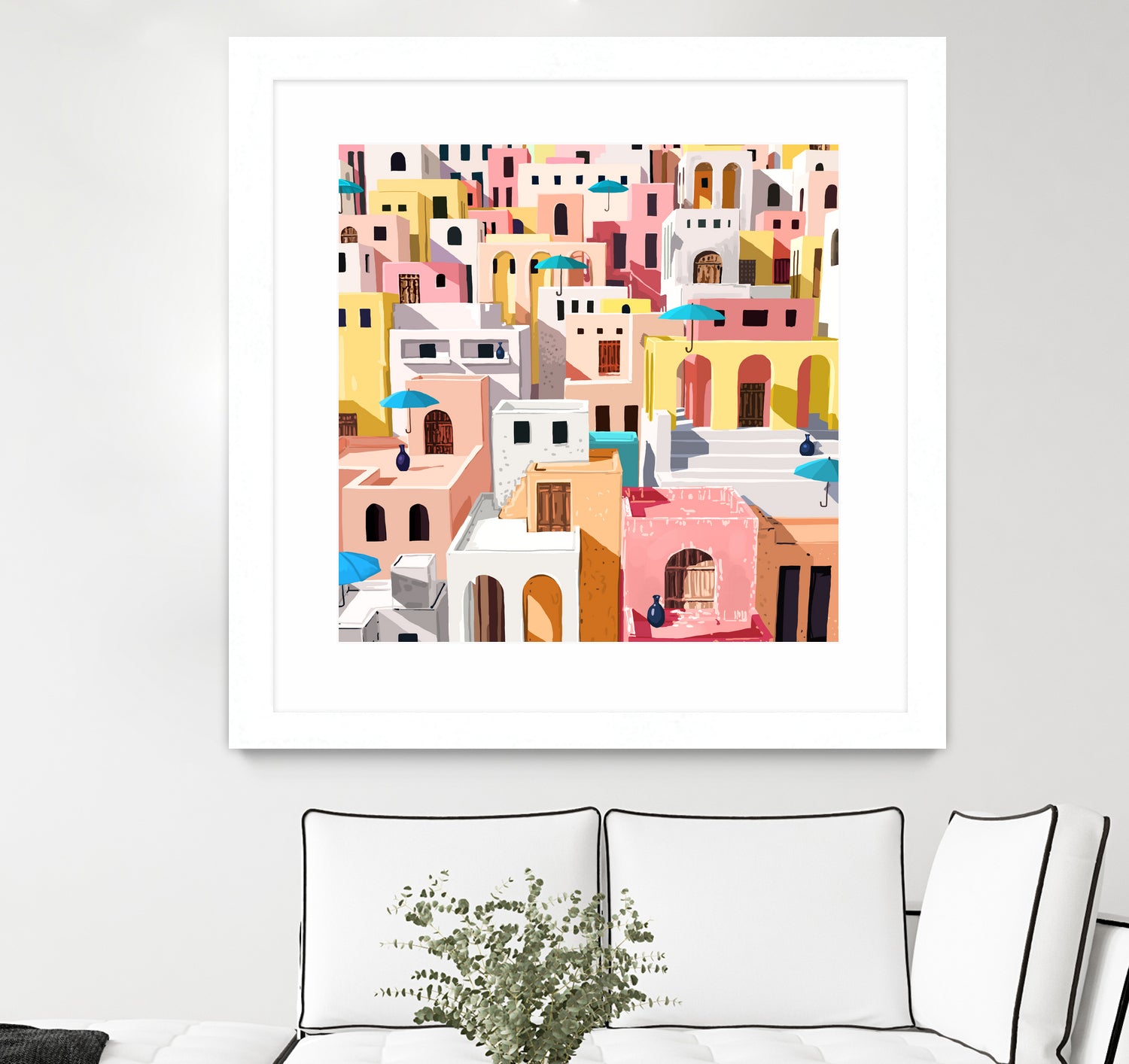 Pastel Cityscape by Uma Gokhale on GIANT ART - pink digital painting