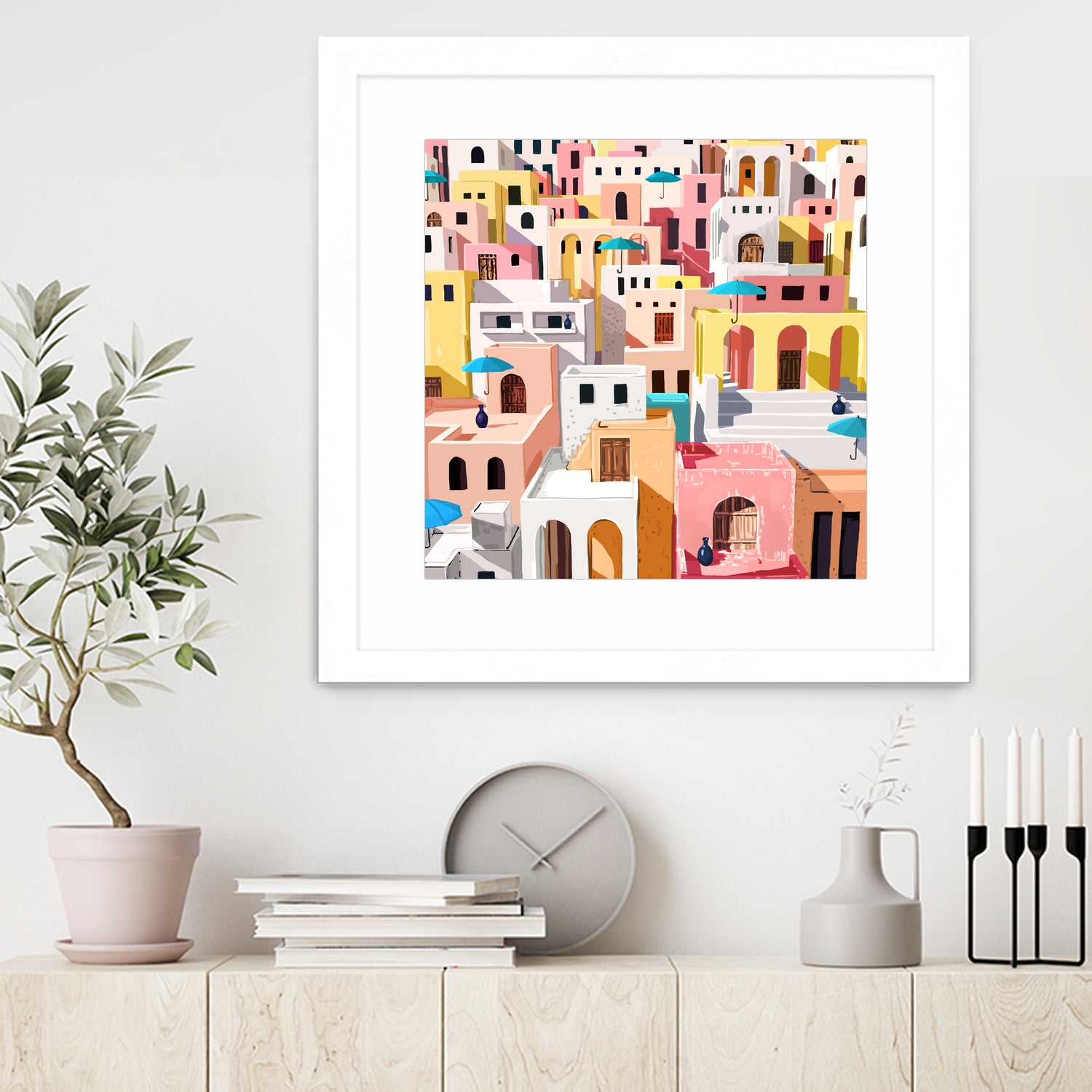 Pastel Cityscape by Uma Gokhale on GIANT ART - pink digital painting