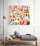 Pastel Cityscape by Uma Gokhale on GIANT ART - pink digital painting