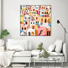 Pastel Cityscape by Uma Gokhale on GIANT ART - pink digital painting