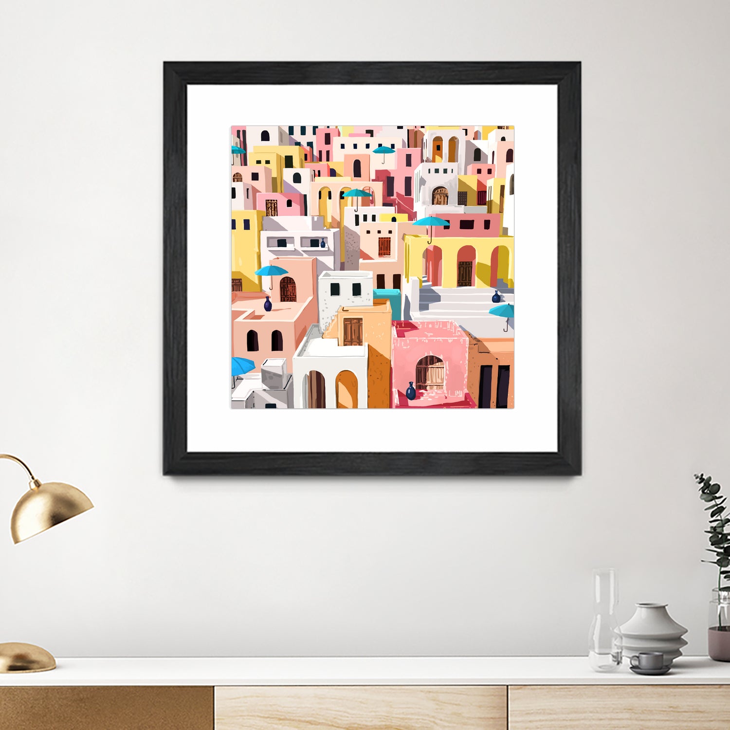 Pastel Cityscape by Uma Gokhale on GIANT ART - pink digital painting