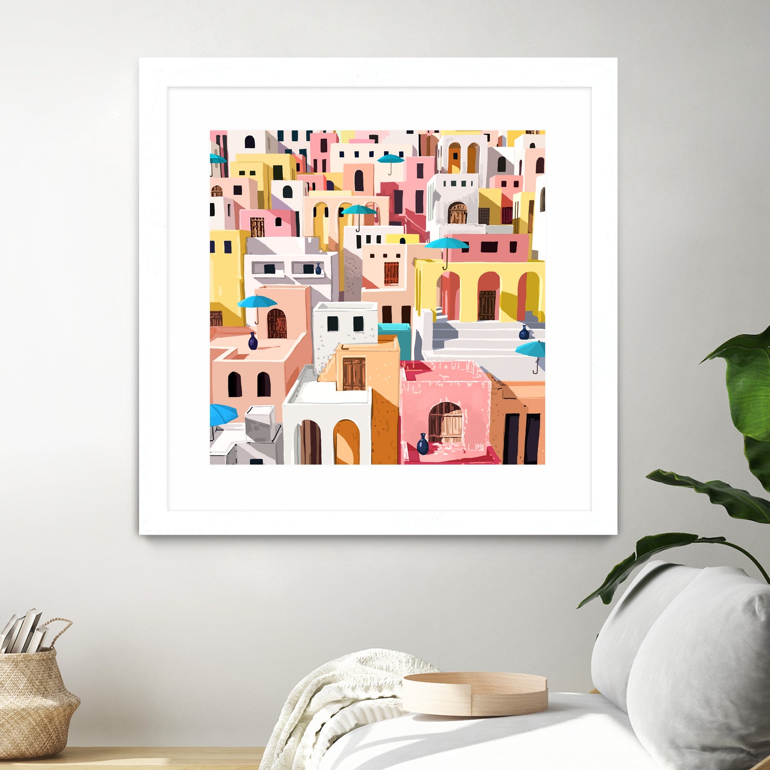 Pastel Cityscape by Uma Gokhale on GIANT ART - pink digital painting