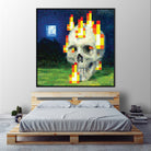 Minecraft Painting Skull on Fire by Javier Arrarte on GIANT ART - black game design