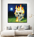 Minecraft Painting Skull on Fire by Javier Arrarte on GIANT ART - black game design