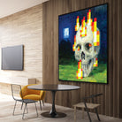 Minecraft Painting Skull on Fire by Javier Arrarte on GIANT ART - black game design