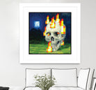 Minecraft Painting Skull on Fire by Javier Arrarte on GIANT ART - black game design