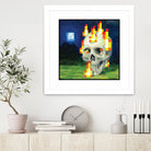 Minecraft Painting Skull on Fire by Javier Arrarte on GIANT ART - black game design