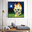 Minecraft Painting Skull on Fire by Javier Arrarte on GIANT ART - black game design