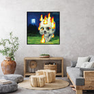 Minecraft Painting Skull on Fire by Javier Arrarte on GIANT ART - black game design