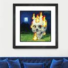 Minecraft Painting Skull on Fire by Javier Arrarte on GIANT ART - black game design