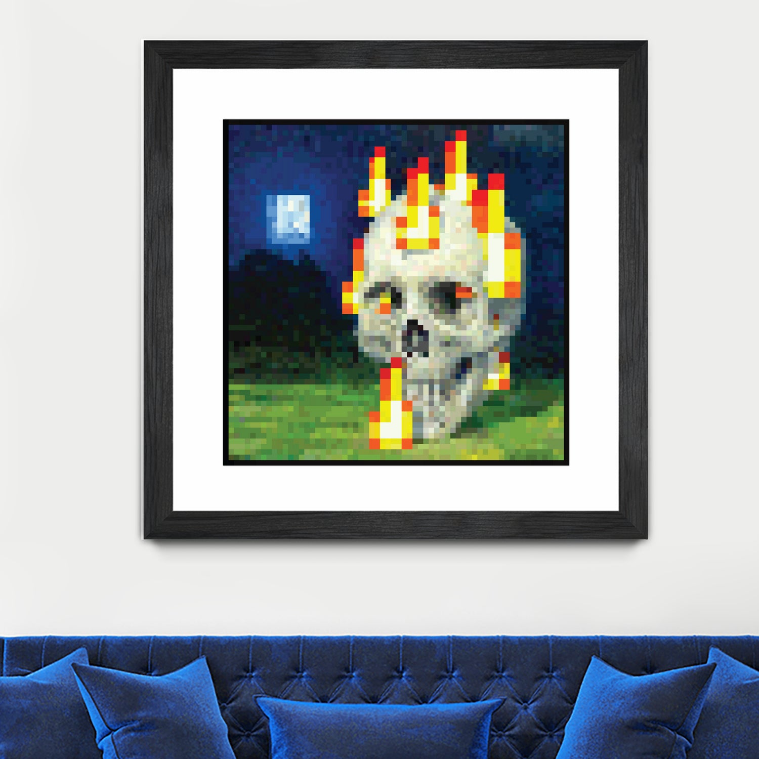 Minecraft Painting Skull on Fire by Javier Arrarte on GIANT ART - black game design