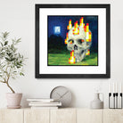 Minecraft Painting Skull on Fire by Javier Arrarte on GIANT ART - black game design