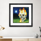 Minecraft Painting Skull on Fire by Javier Arrarte on GIANT ART - black game design