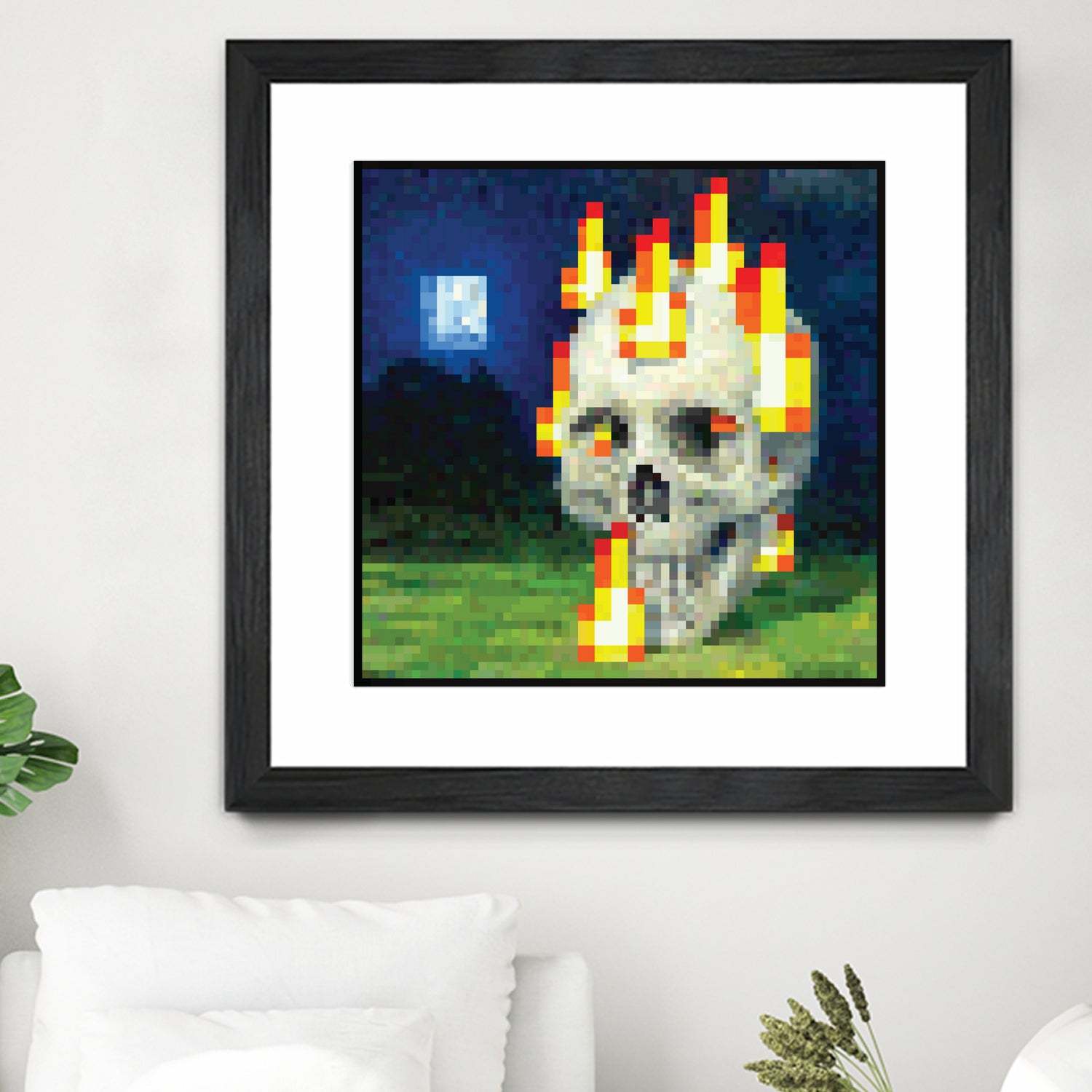 Minecraft Painting Skull on Fire by Javier Arrarte on GIANT ART - black game design