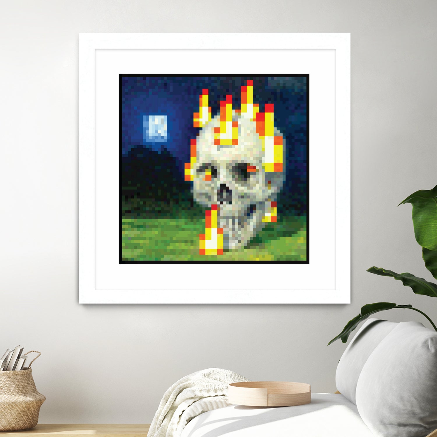 Minecraft Painting Skull on Fire by Javier Arrarte on GIANT ART - black game design