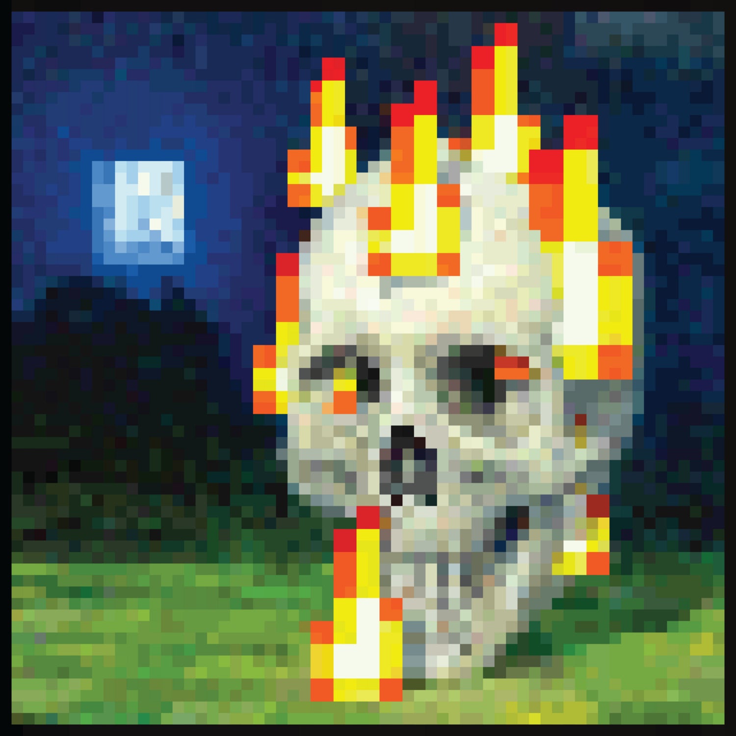 Minecraft Painting Skull on Fire by Javier Arrarte on GIANT ART - black game design