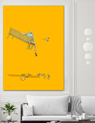 Float - With the pigeons by Jason Ratliff on GIANT ART - yellow digital painting