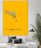 Float - With the pigeons by Jason Ratliff on GIANT ART - yellow digital painting