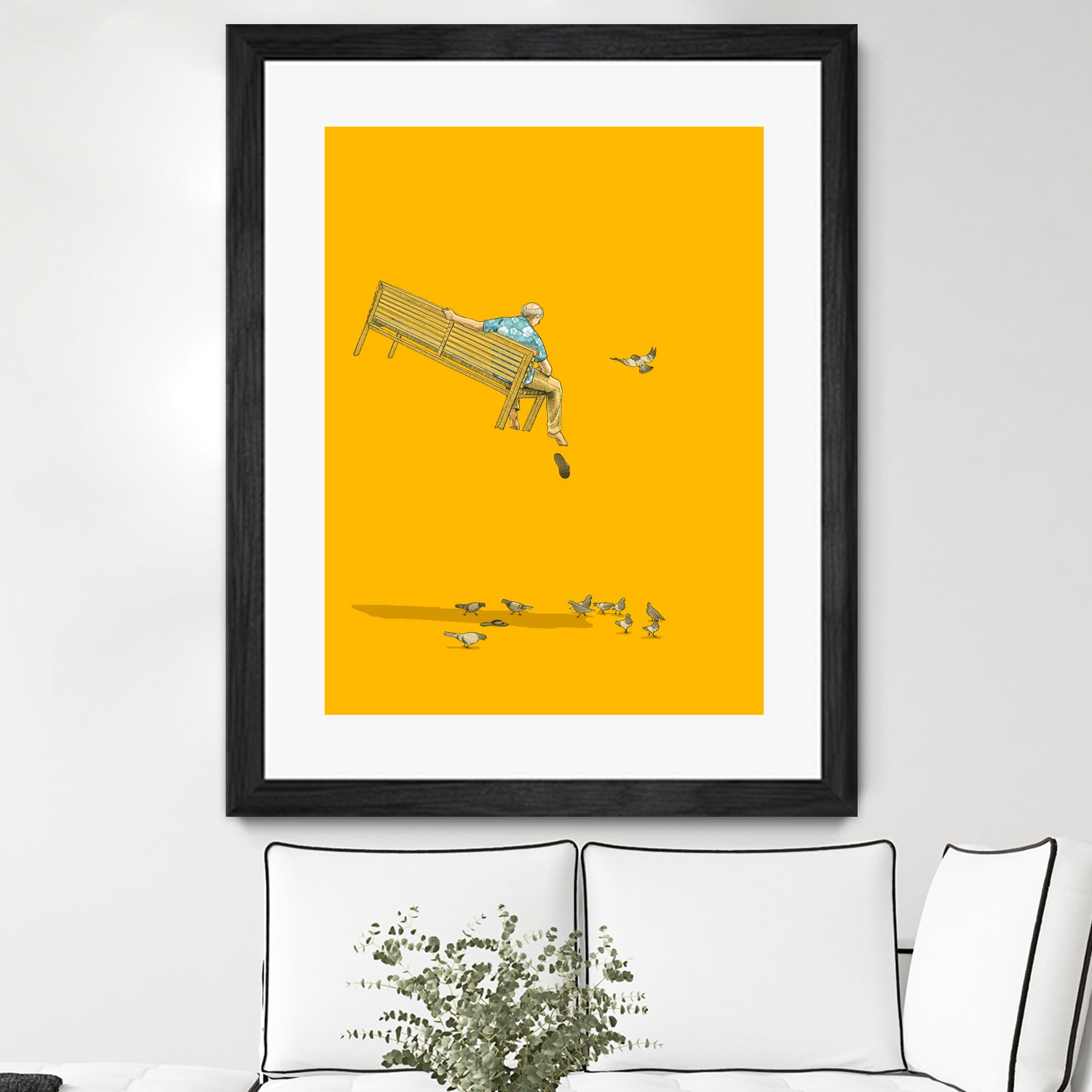 Float - With the pigeons by Jason Ratliff on GIANT ART - yellow digital painting