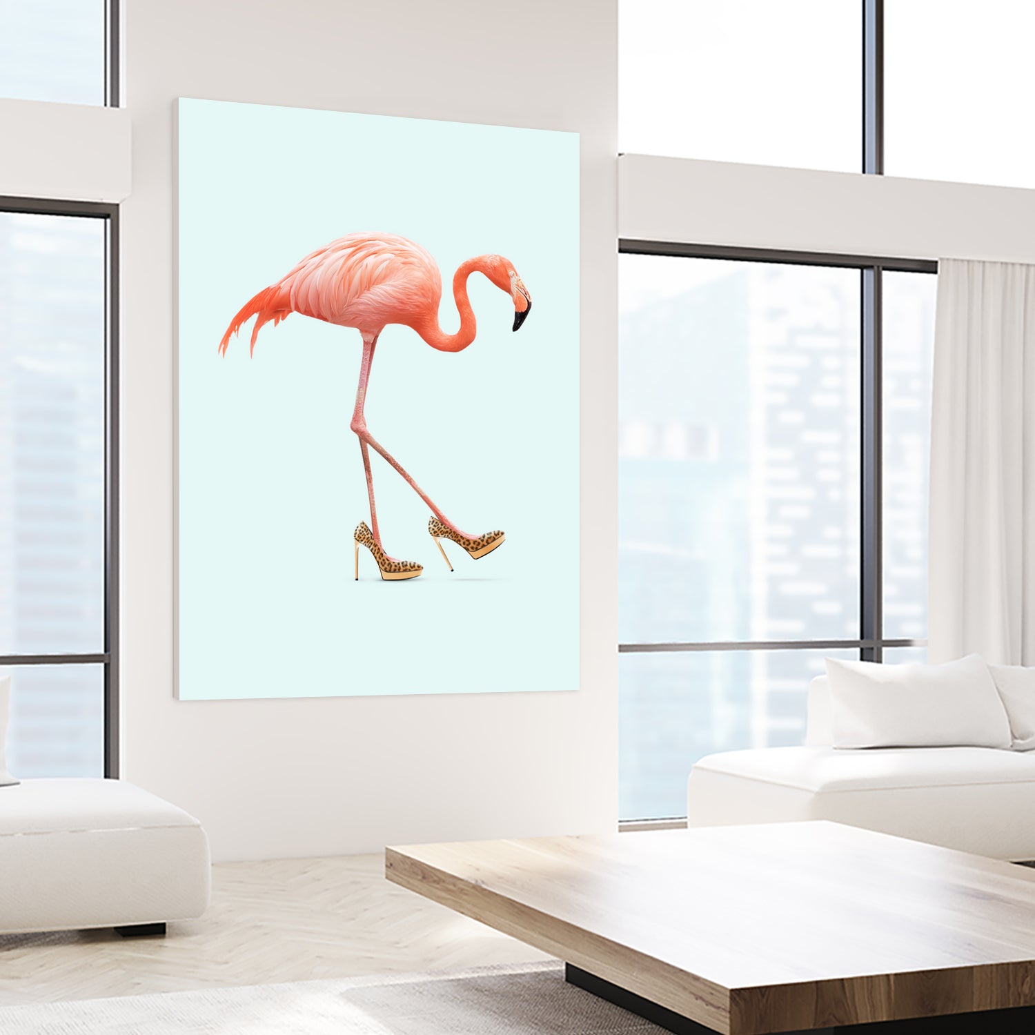 Fancy Flamingo by Jonas Loose on GIANT ART - blue photo manipulation