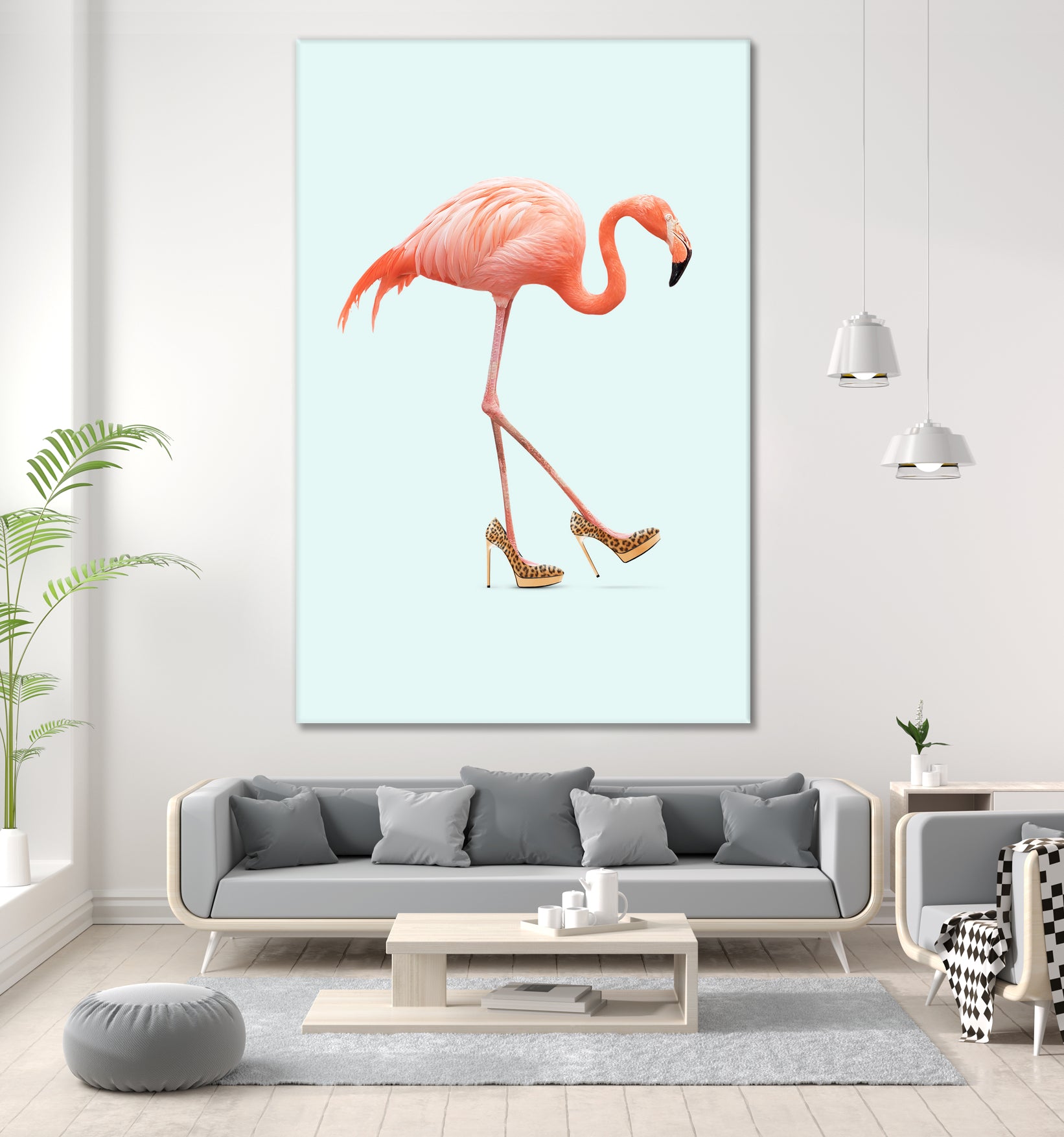 Fancy Flamingo by Jonas Loose on GIANT ART - blue photo manipulation