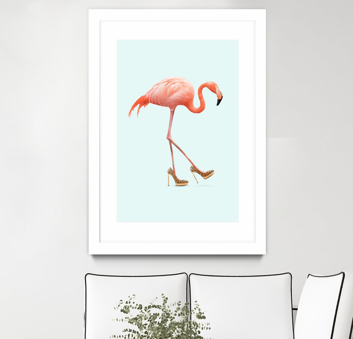 Fancy Flamingo by Jonas Loose on GIANT ART - blue photo manipulation