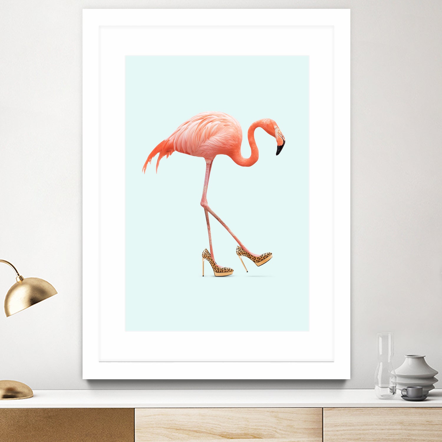 Fancy Flamingo by Jonas Loose on GIANT ART - blue photo manipulation