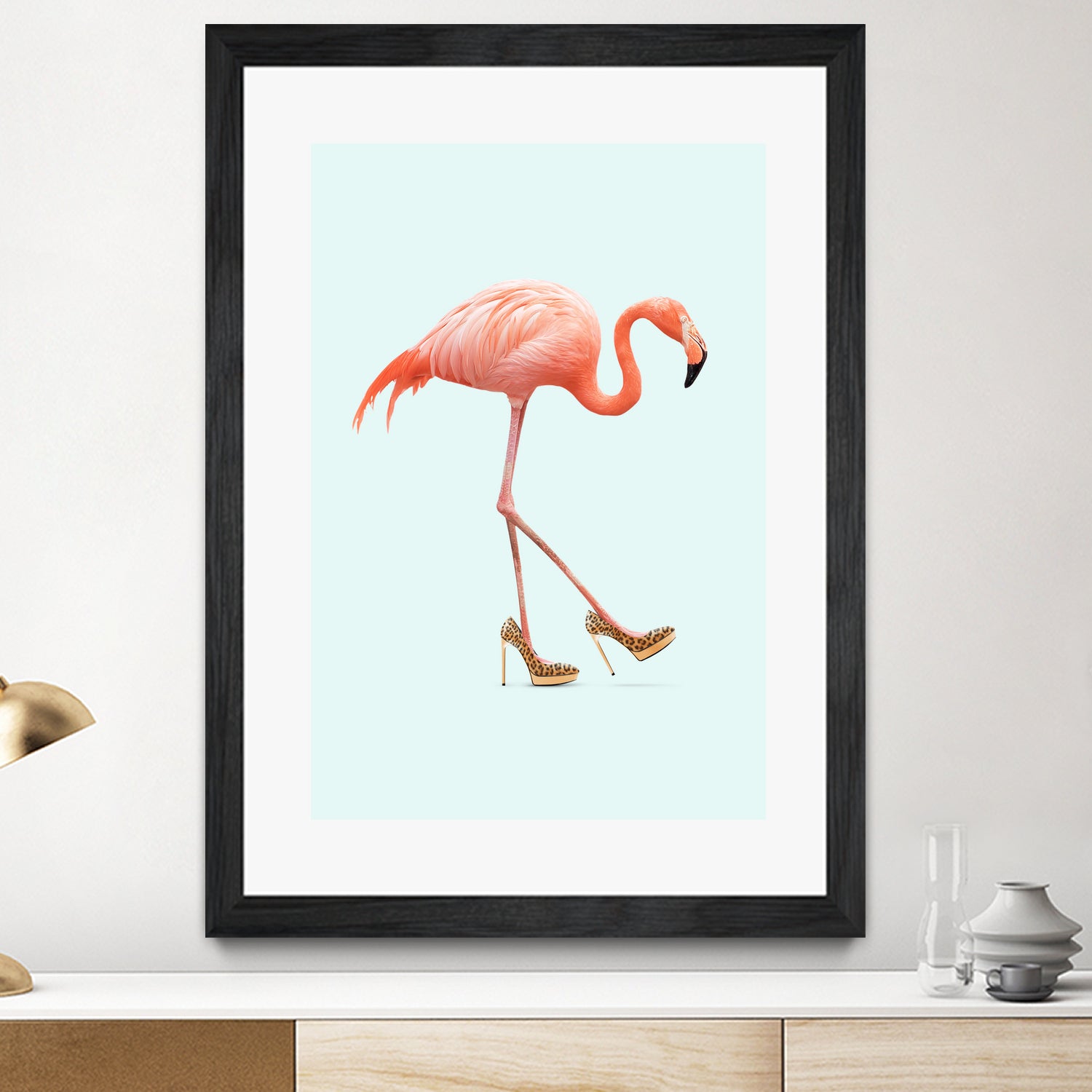 Fancy Flamingo by Jonas Loose on GIANT ART - blue photo manipulation