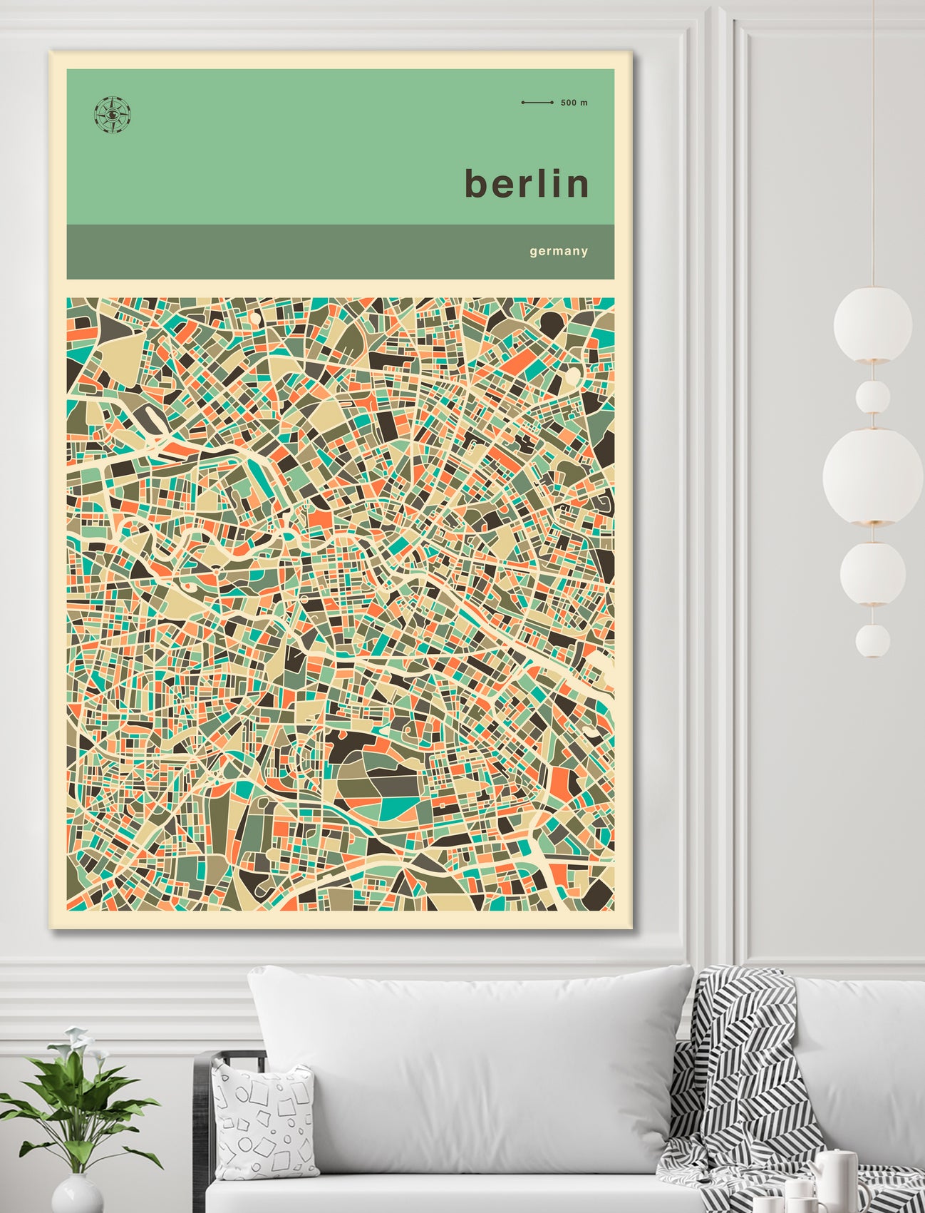 Berlin Map by Jazzberry Blue on GIANT ART - pink vector illustration