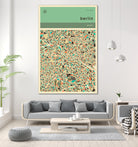 Berlin Map by Jazzberry Blue on GIANT ART - pink vector illustration