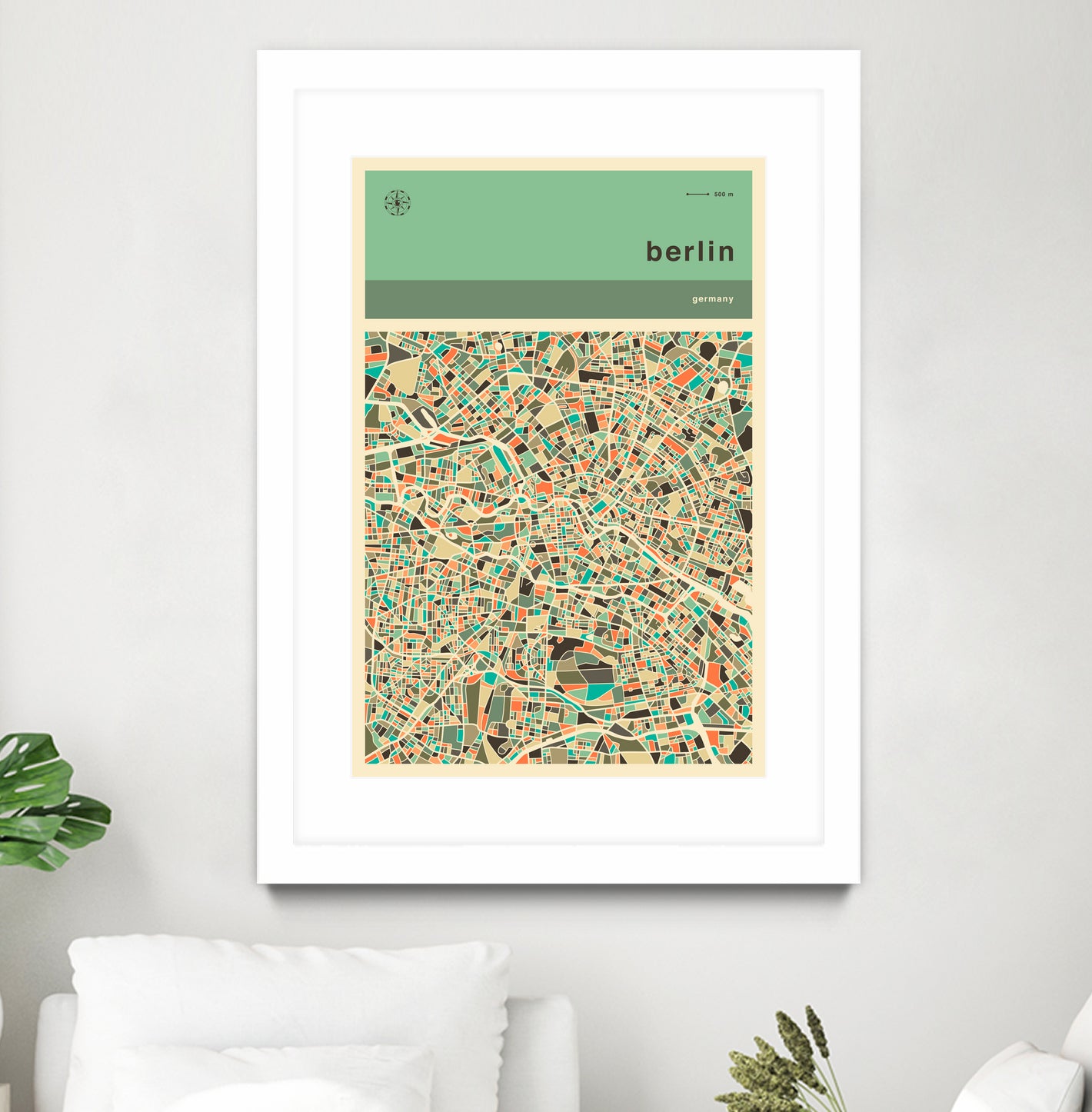 Berlin Map by Jazzberry Blue on GIANT ART - pink vector illustration