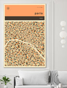 Paris Map by Jazzberry Blue on GIANT ART - gray vector illustration