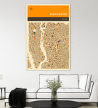 Manhattan Map by Jazzberry Blue on GIANT ART - orange vector illustration