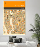 Manhattan Map by Jazzberry Blue on GIANT ART - orange vector illustration