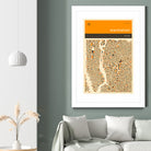 Manhattan Map by Jazzberry Blue on GIANT ART - orange vector illustration