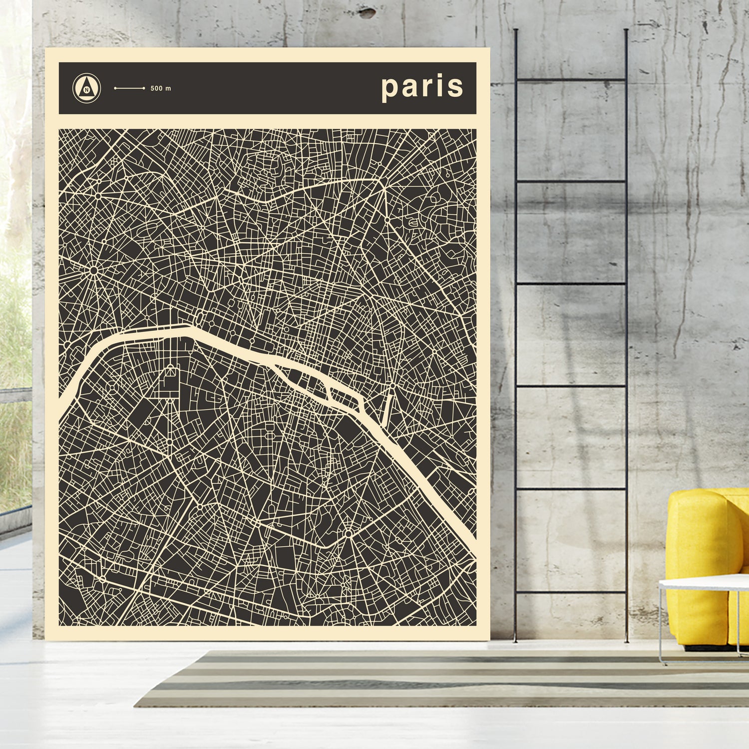 Paris Map 2 by Jazzberry Blue on GIANT ART - black vector illustration