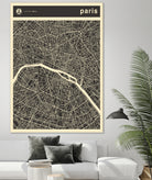 Paris Map 2 by Jazzberry Blue on GIANT ART - black vector illustration