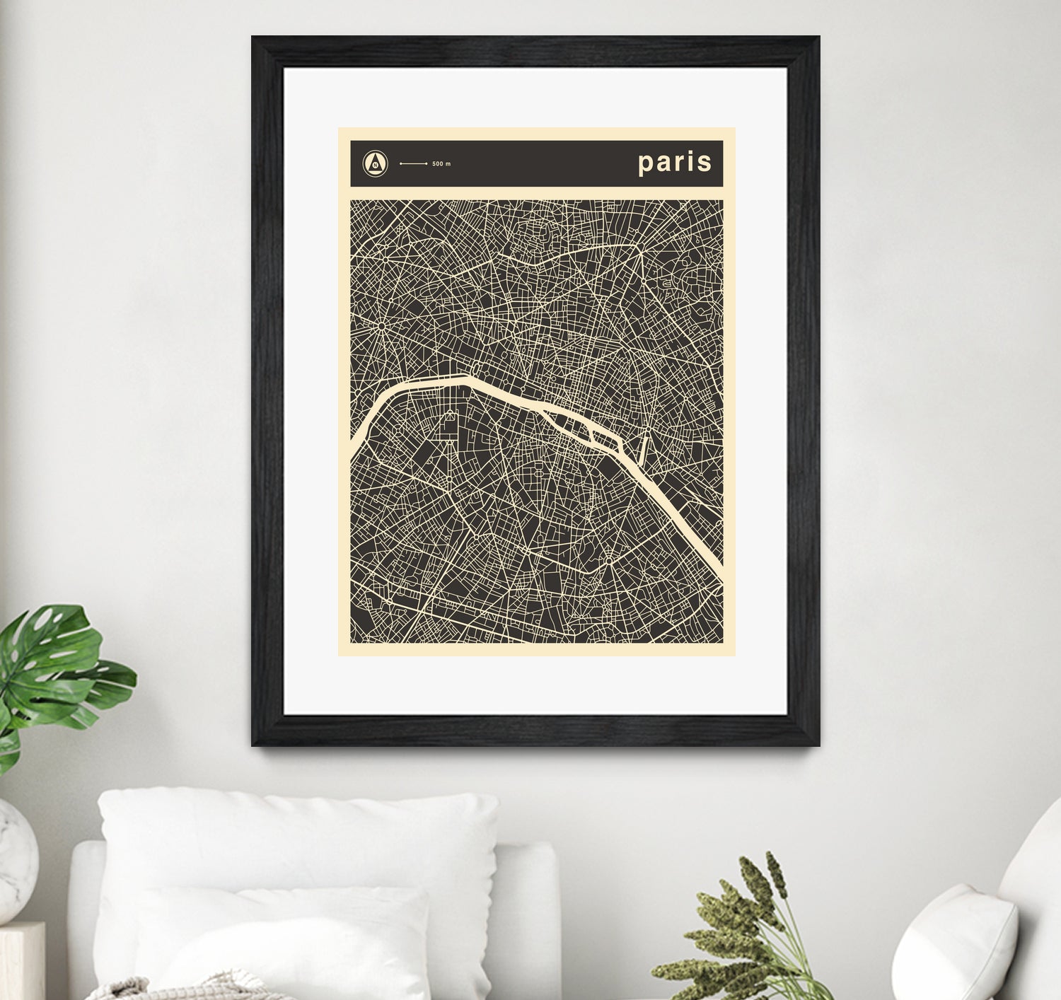 Paris Map 2 by Jazzberry Blue on GIANT ART - black vector illustration