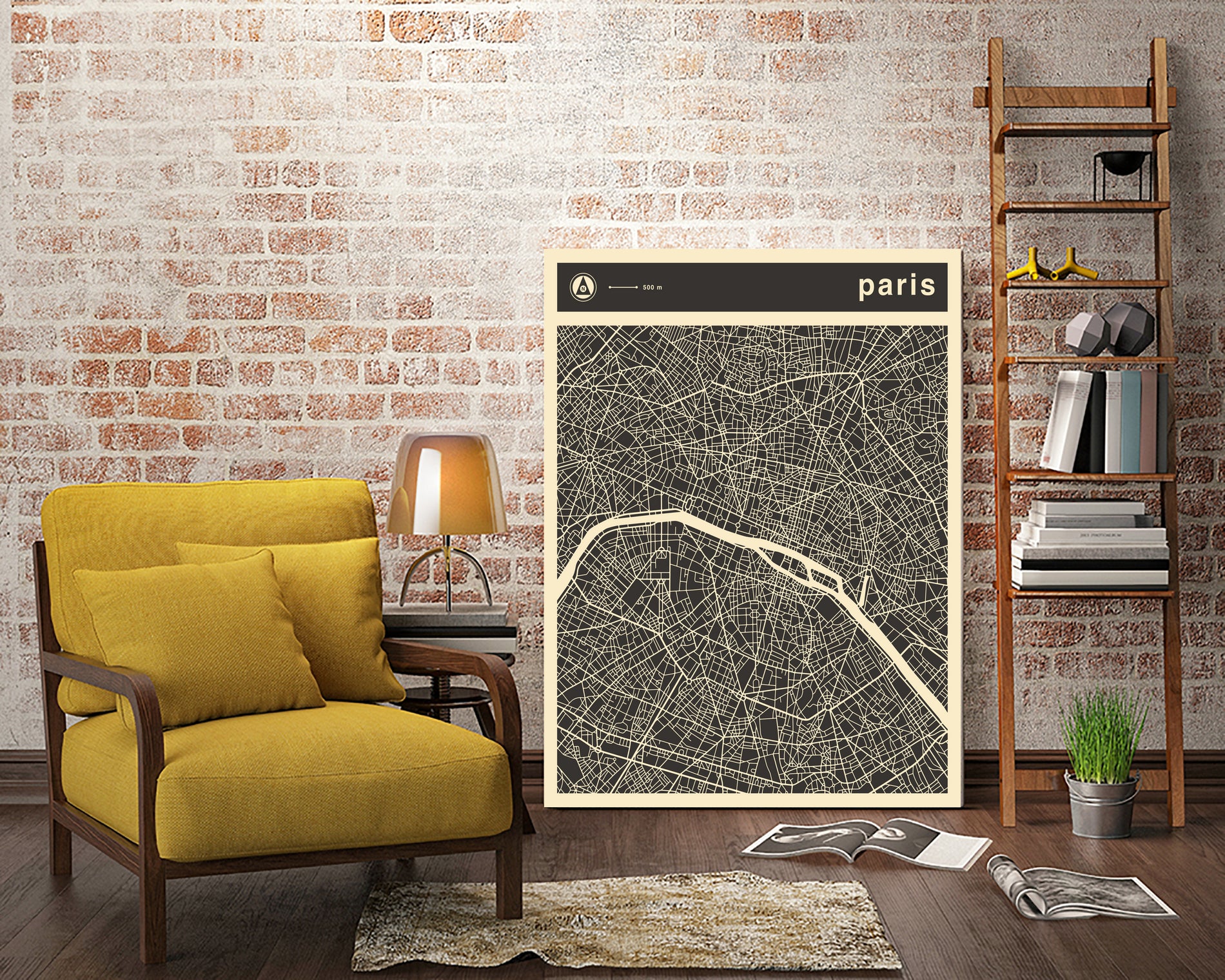 Paris Map 2 by Jazzberry Blue on GIANT ART - black vector illustration