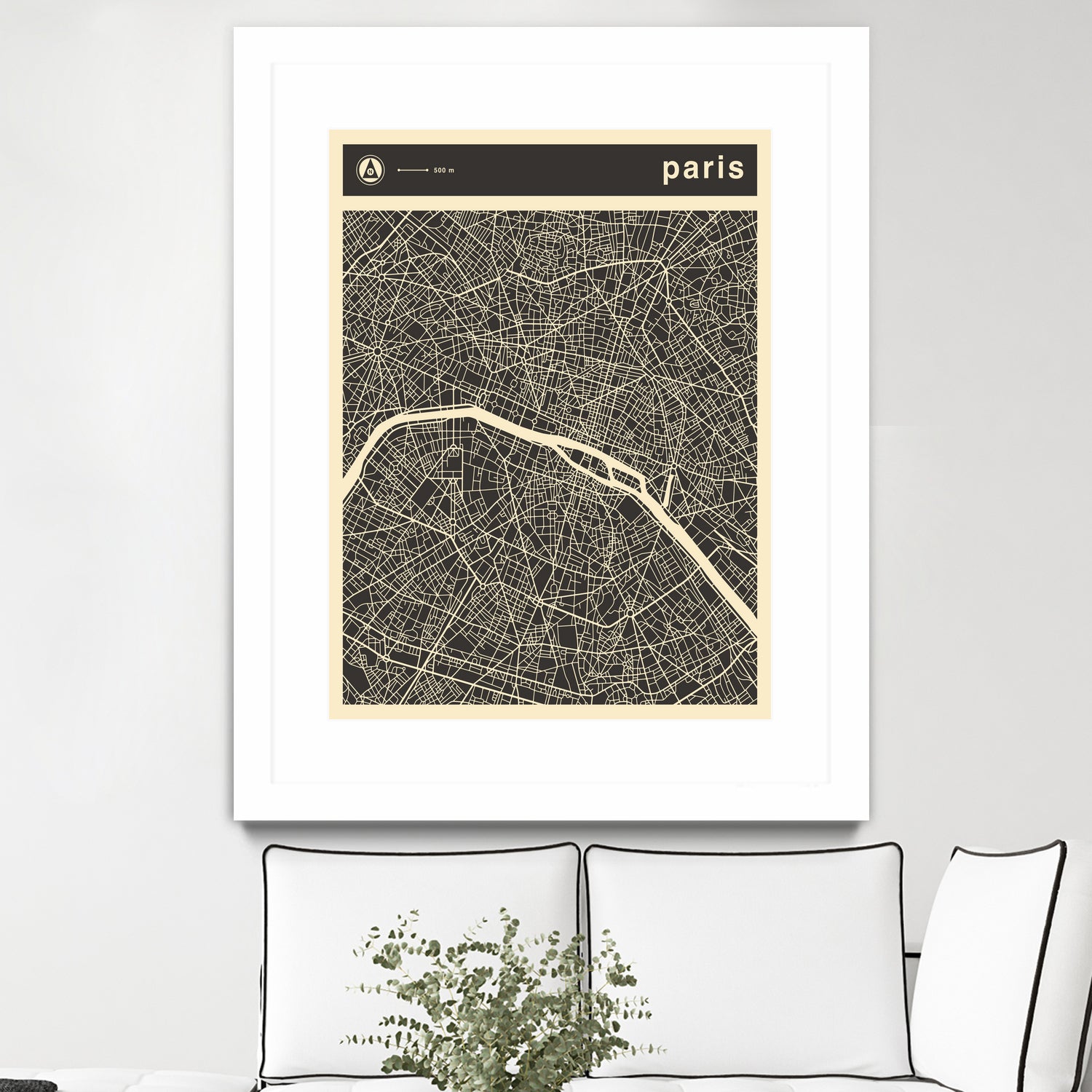 Paris Map 2 by Jazzberry Blue on GIANT ART - black vector illustration