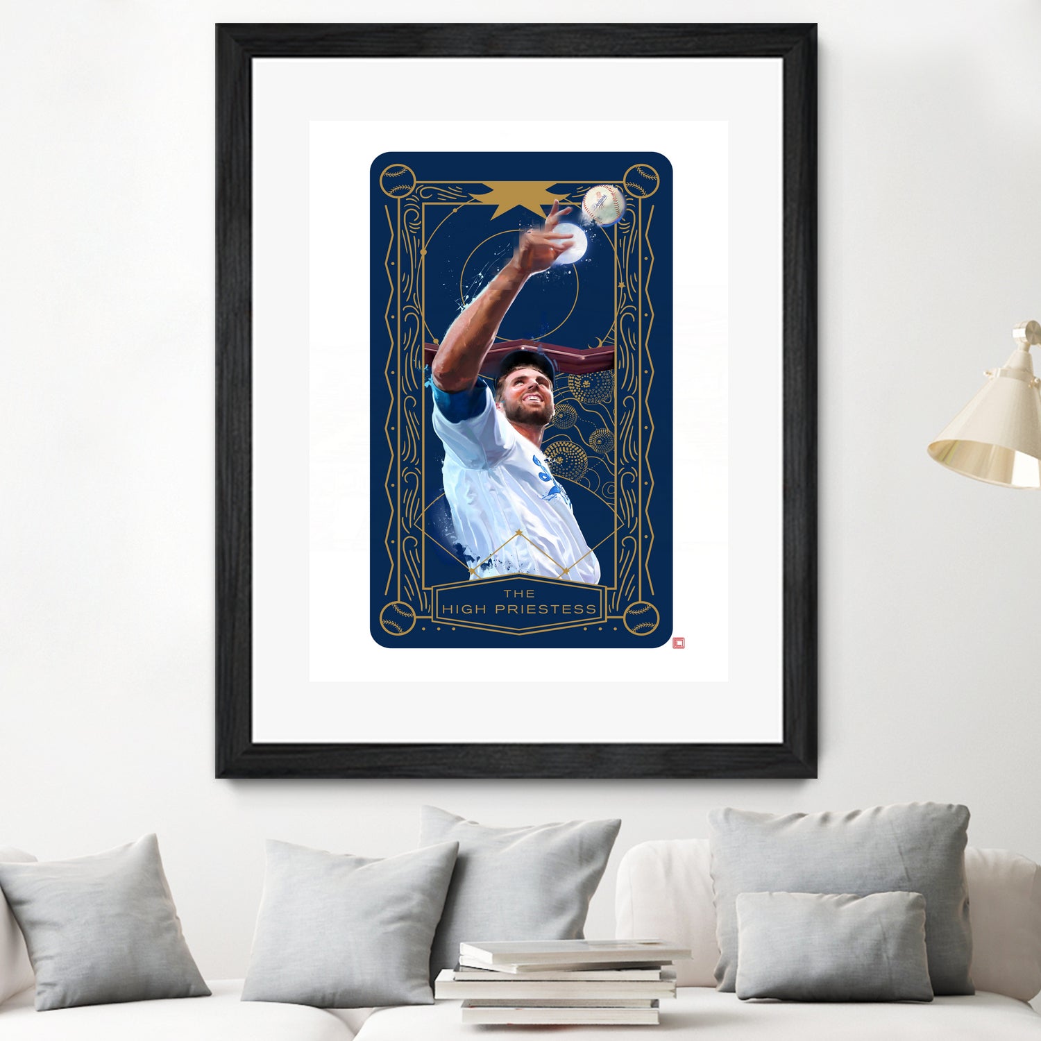 Dodgers Tarot: The High Priestess by Claudia Labarca on GIANT ART - blue digital painting