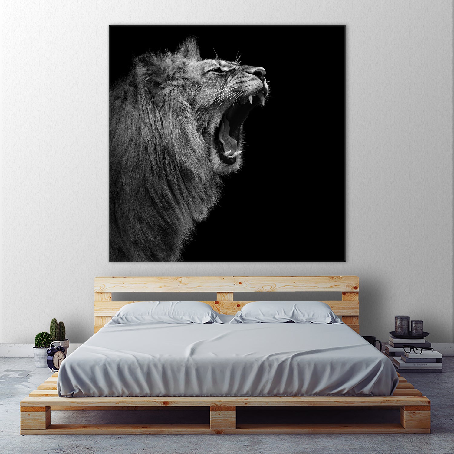 Lion in black and white by Lukas Holas on GIANT ART - black photo manipulation