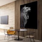 Lion in black and white by Lukas Holas on GIANT ART - black photo manipulation