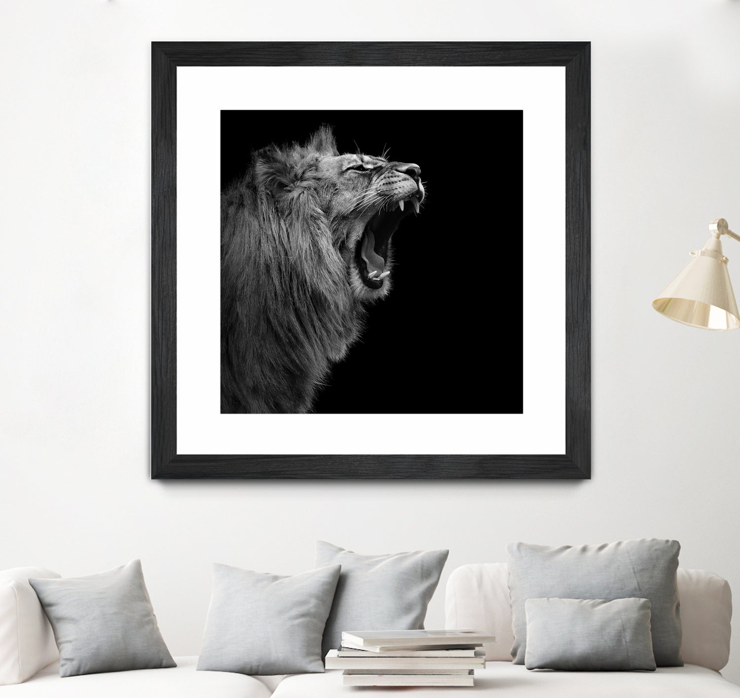 Lion in black and white by Lukas Holas on GIANT ART - black photo manipulation