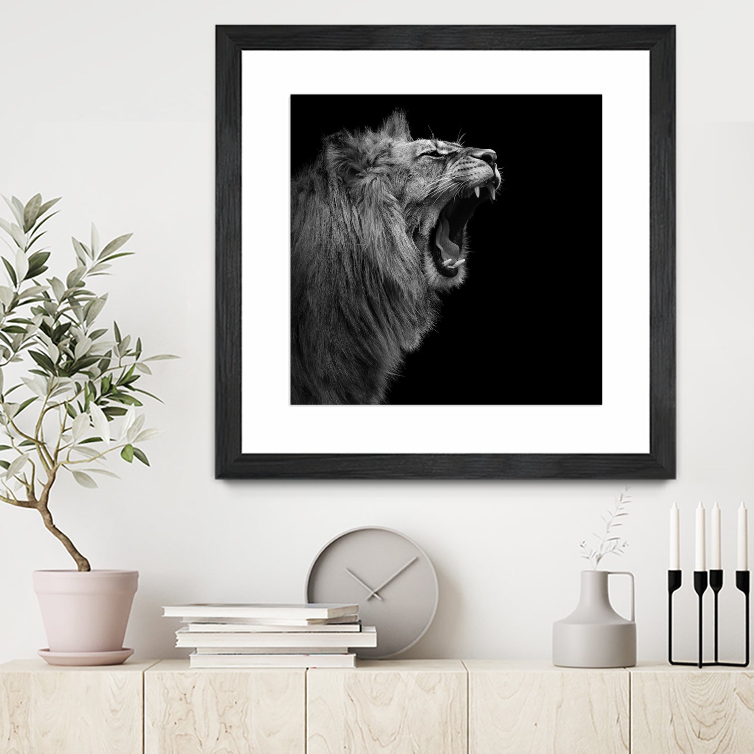 Lion in black and white by Lukas Holas on GIANT ART - black photo manipulation