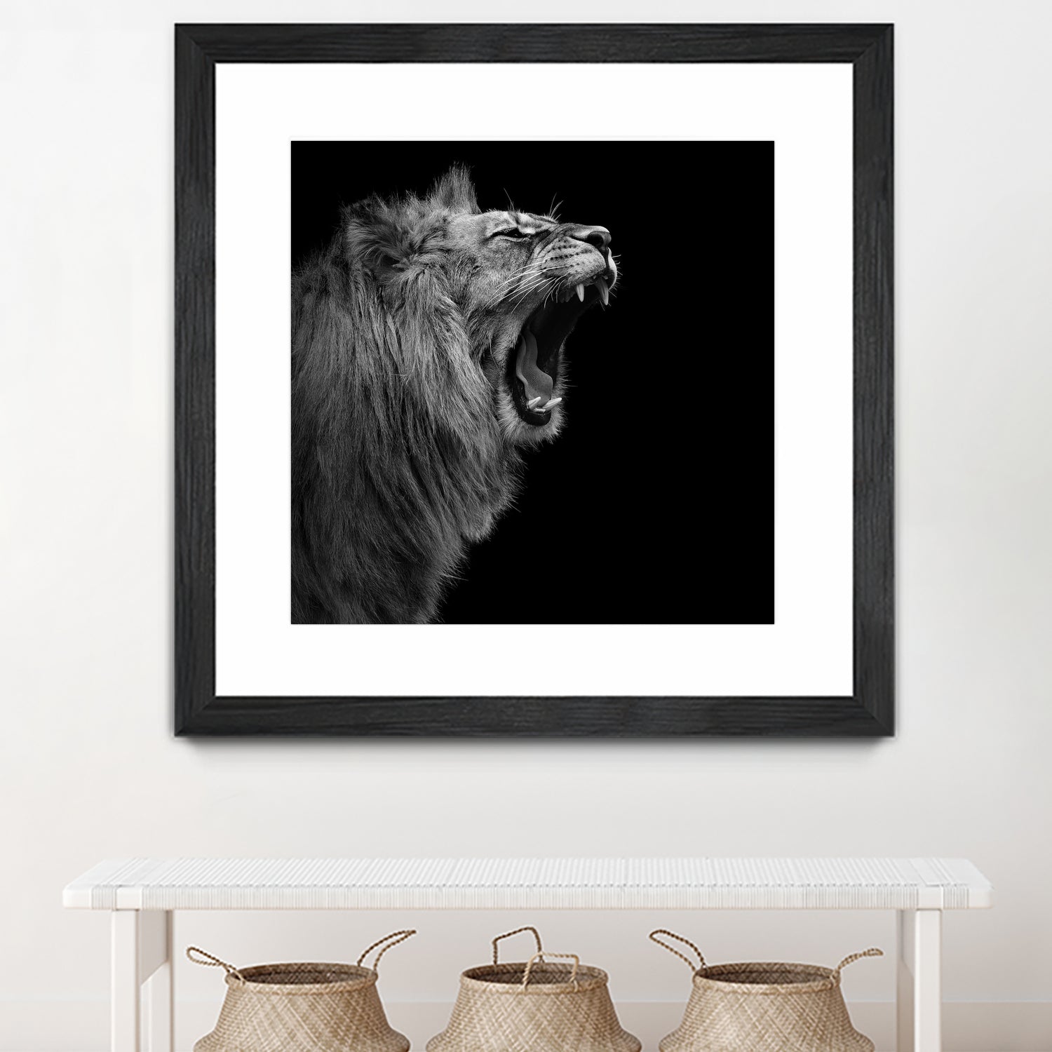 Lion in black and white by Lukas Holas on GIANT ART - black photo manipulation