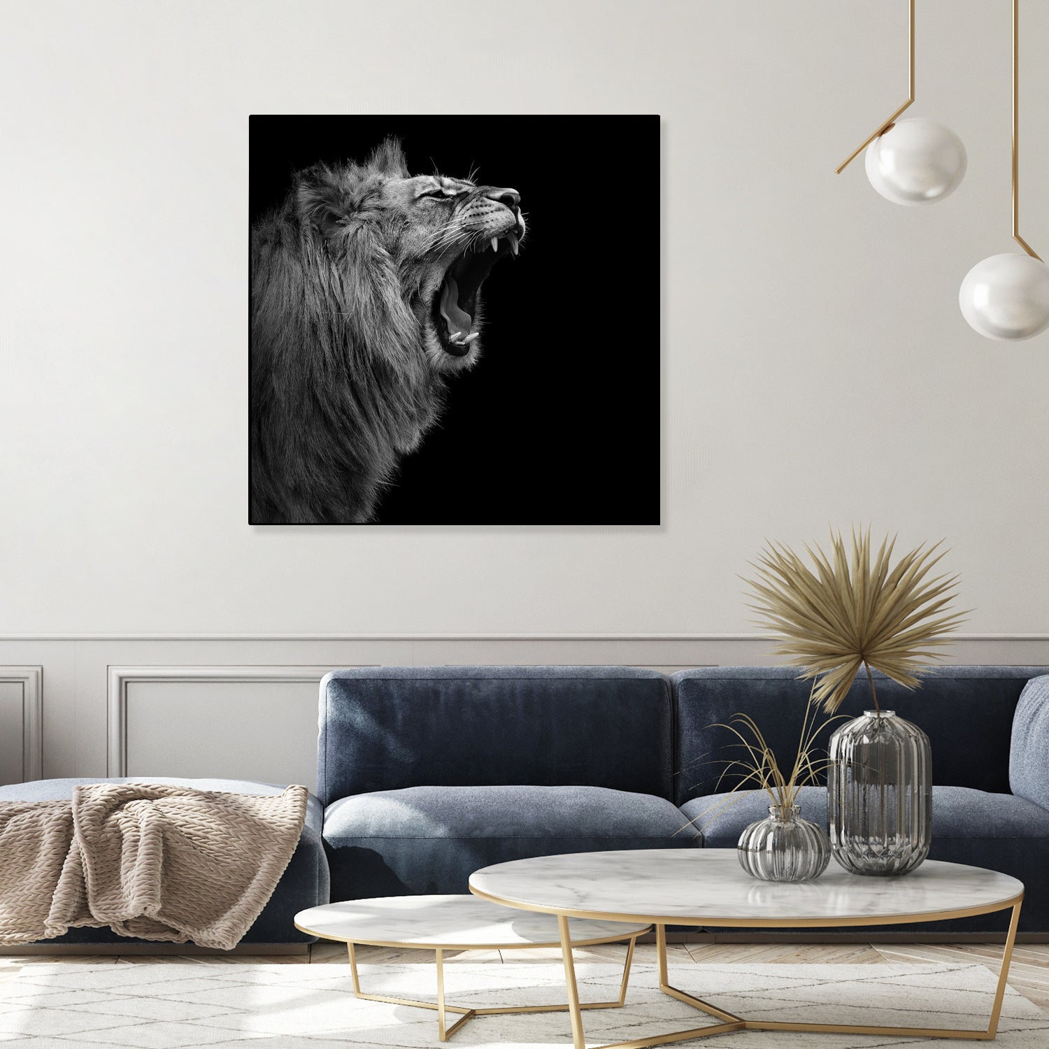 Lion in black and white by Lukas Holas on GIANT ART - black photo manipulation