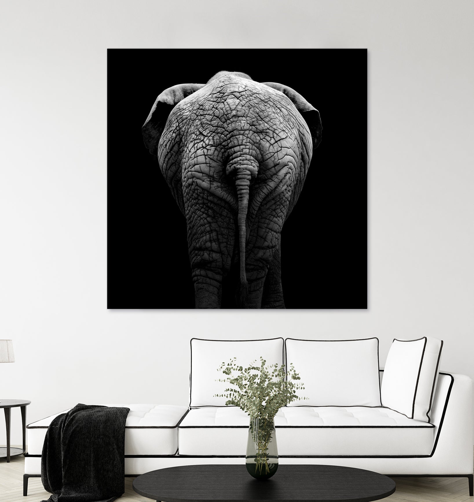 Elephant In Black And White by Lukas Holas on GIANT ART - black photo manipulation